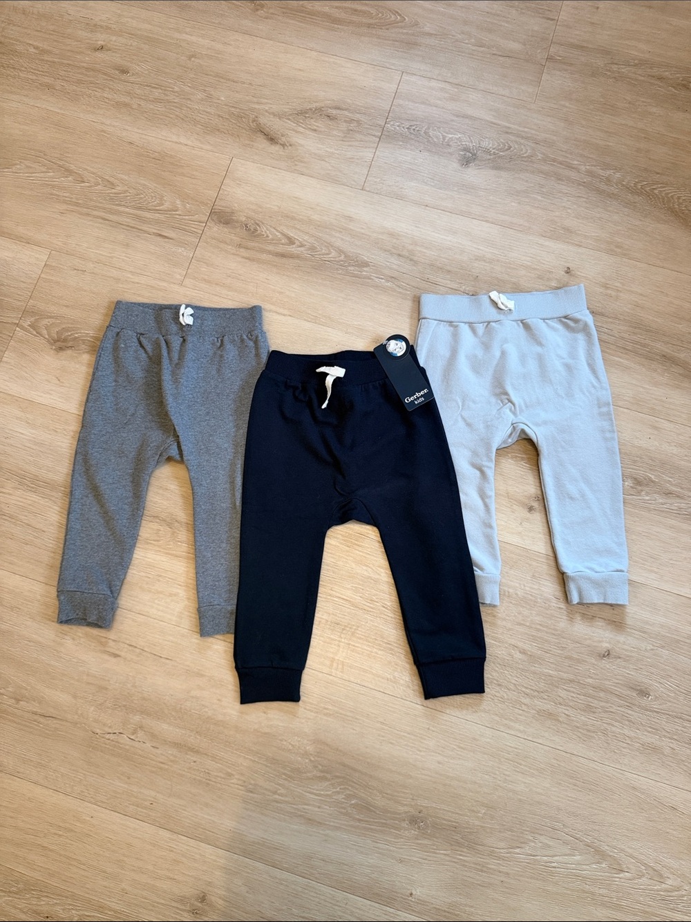 Gerber Baby Jogger Pants Set in Navy, Gray, and Light Gray